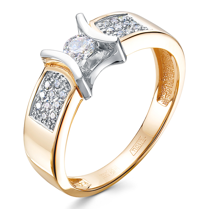 Кольцо, золото, бриллиант, 1-630-10